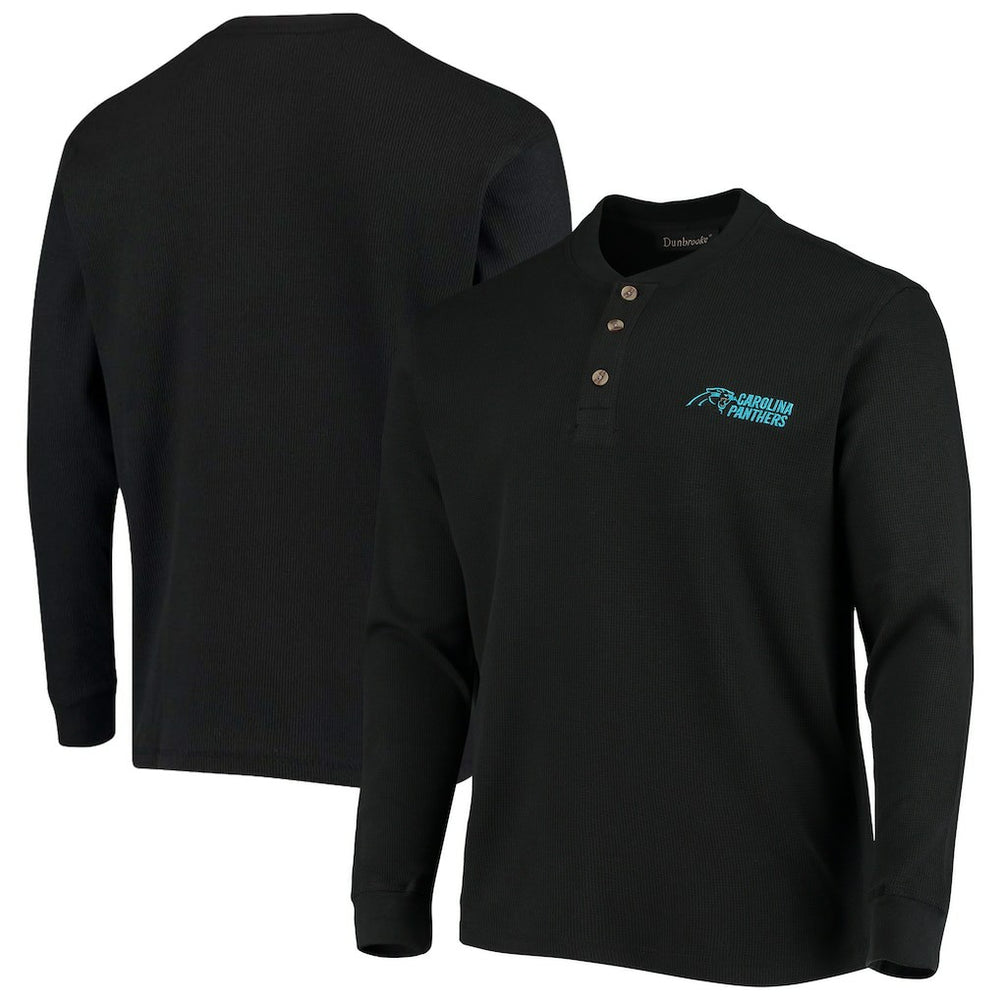 Carolina Panthers Dunbrooke Logo Maverick Thermal Henley Long Sleeve T-Shirt | NFL Discount