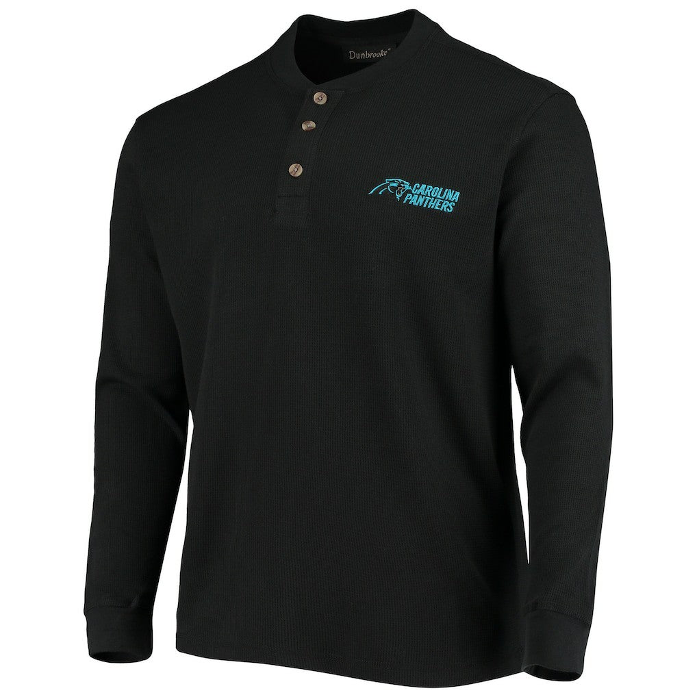 Carolina Panthers Dunbrooke Logo Maverick Thermal Henley Long Sleeve T-Shirt | NFL Discount