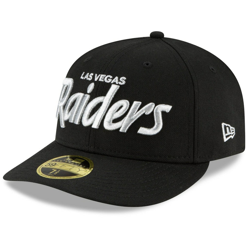 Las Vegas Raiders Omaha Script Low Profile 59FIFTY Fitted Hat | NFL Hot