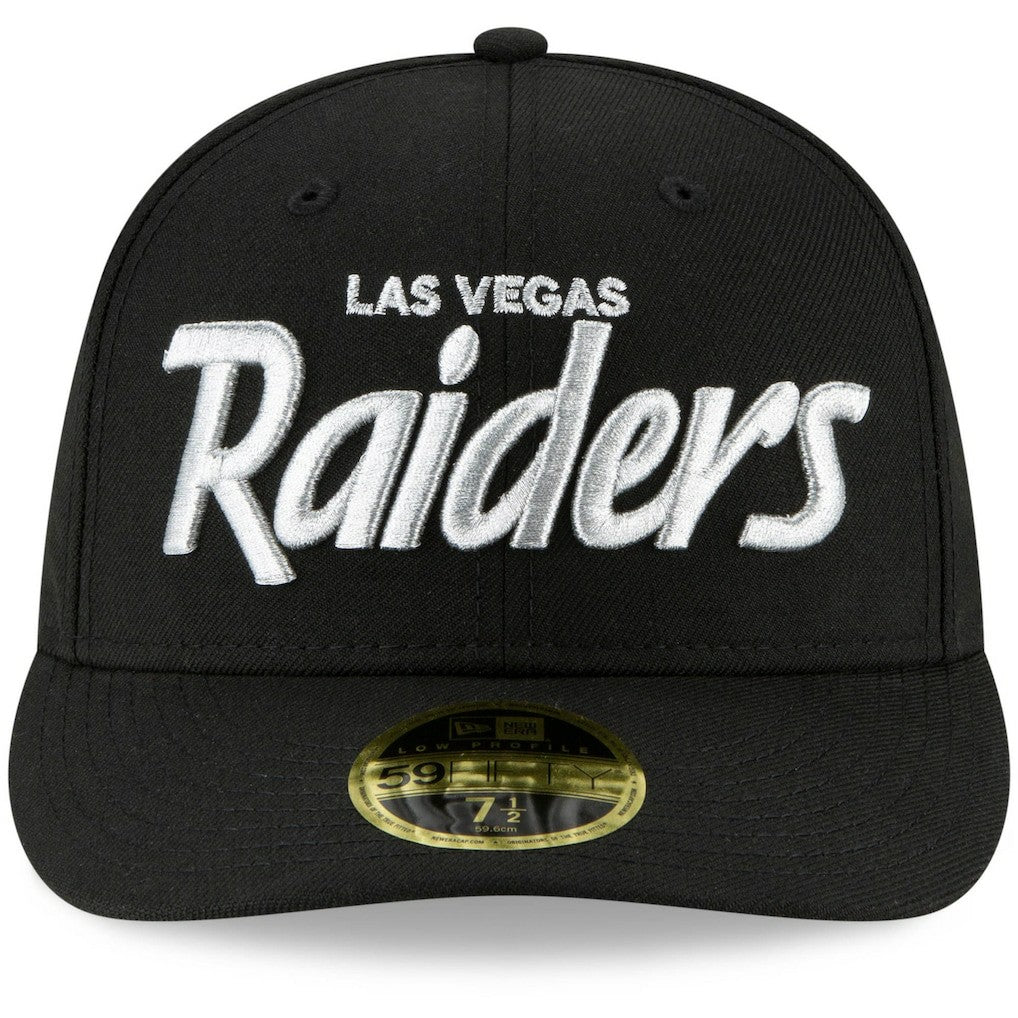 Las Vegas Raiders Omaha Script Low Profile 59FIFTY Fitted Hat | NFL Hot