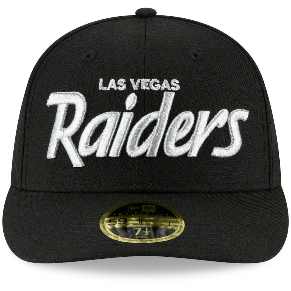 Las Vegas Raiders Omaha Script Low Profile 59FIFTY Fitted Hat | NFL Hot