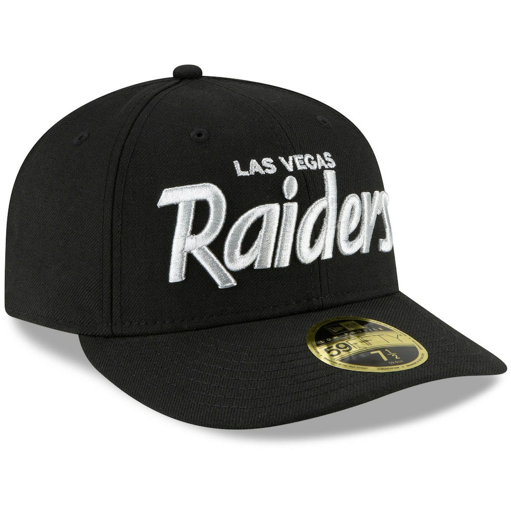 Las Vegas Raiders Omaha Script Low Profile 59FIFTY Fitted Hat | NFL Hot