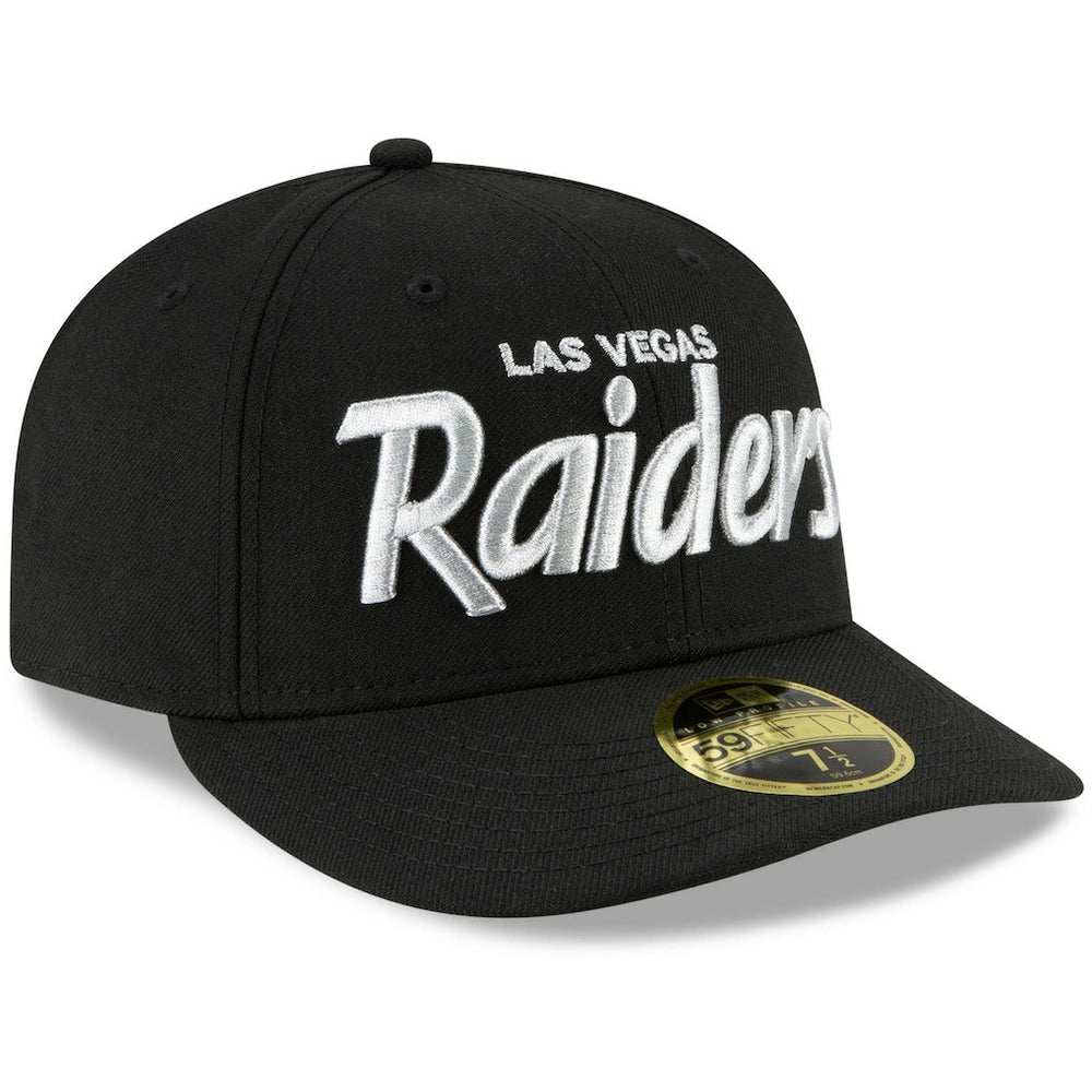 Las Vegas Raiders Omaha Script Low Profile 59FIFTY Fitted Hat | NFL Hot