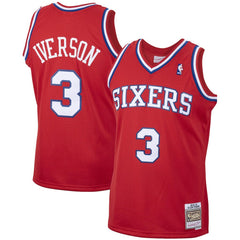 Red Allen Iverson Philadelphia 76ers 2002/03 Hardwood Classics Swingman Jersey | NBA
