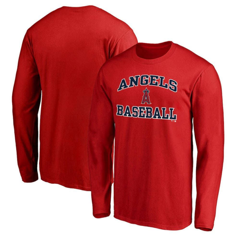 Men's Red Los Angeles Angels Team Heart & Soul Long Sleeve T-Shirt - MLB T-shirts