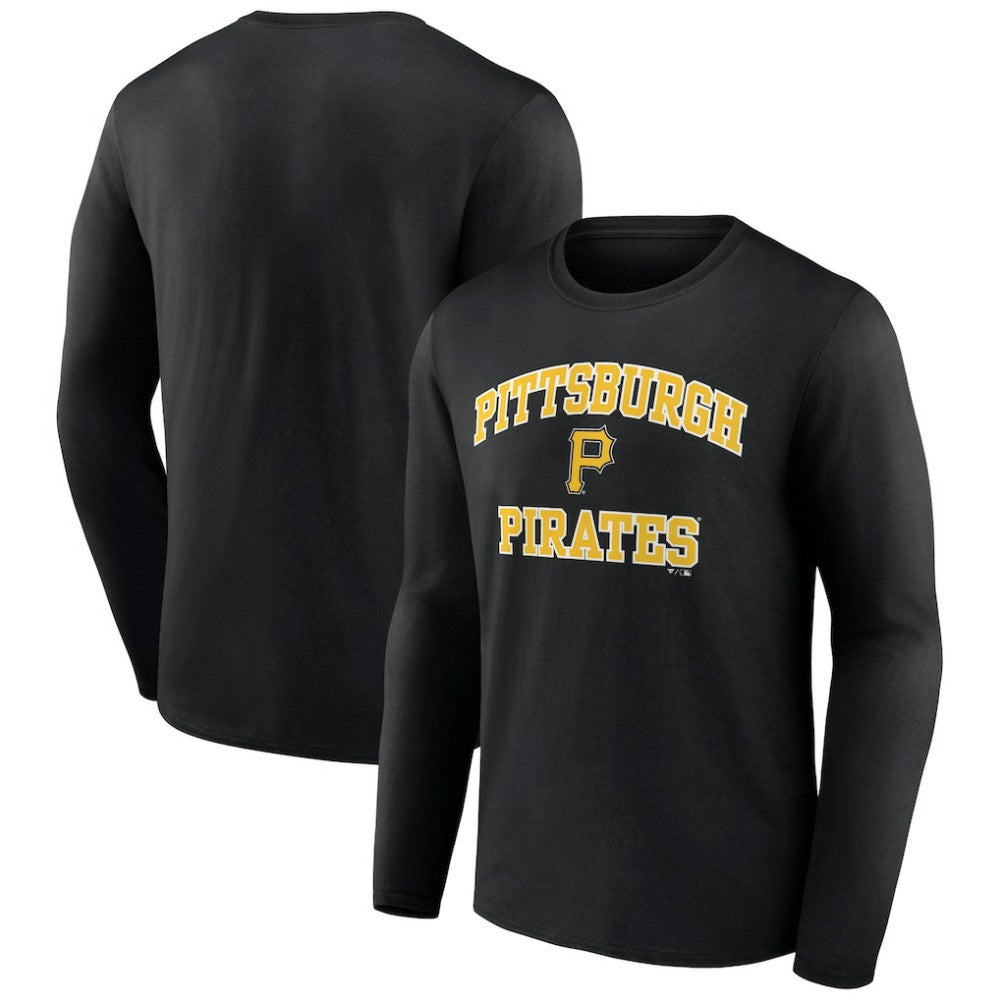 Men's Black Pittsburgh Pirates Team Heart & Soul Long Sleeve T-Shirt - MLB T-shirts
