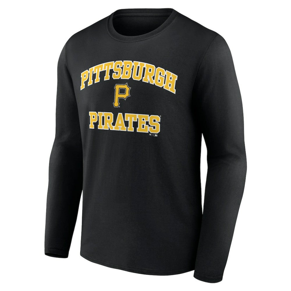 Men's Black Pittsburgh Pirates Team Heart & Soul Long Sleeve T-Shirt - MLB T-shirts