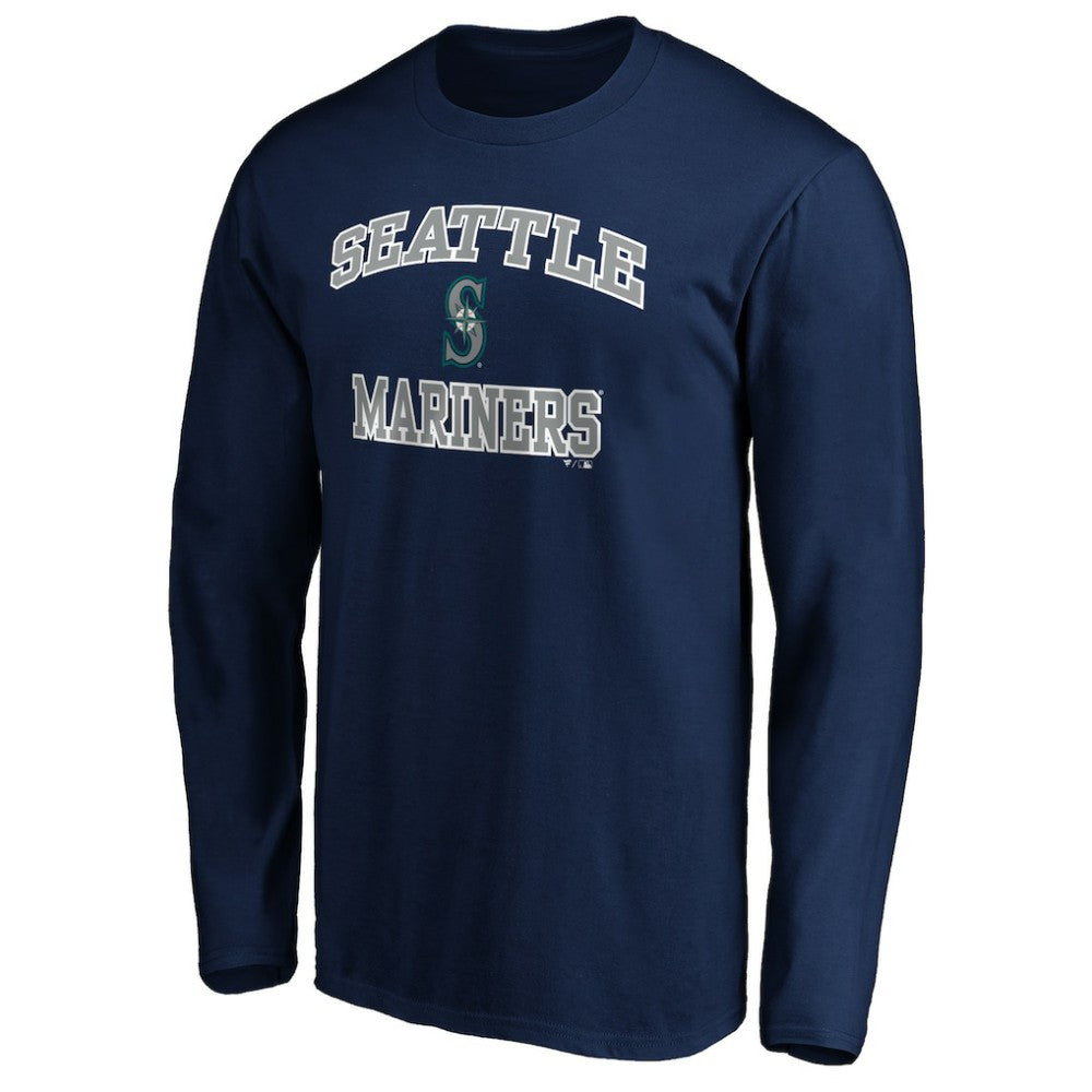 Men's Navy Seattle Mariners Team Heart & Soul Long Sleeve T-Shirt - MLB T-shirts