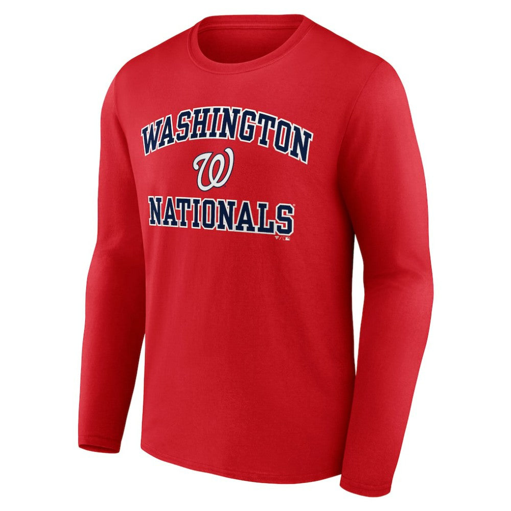 Men's Red Washington Nationals Team Heart & Soul Long Sleeve T-Shirt - MLB T-shirts