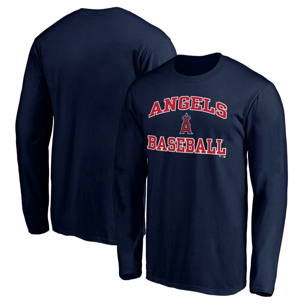 Men's Navy Los Angeles Angels Team Heart & Soul Long Sleeve T-Shirt - MLB T-shirts