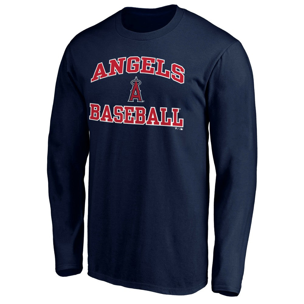 Men's Navy Los Angeles Angels Team Heart & Soul Long Sleeve T-Shirt - MLB T-shirts