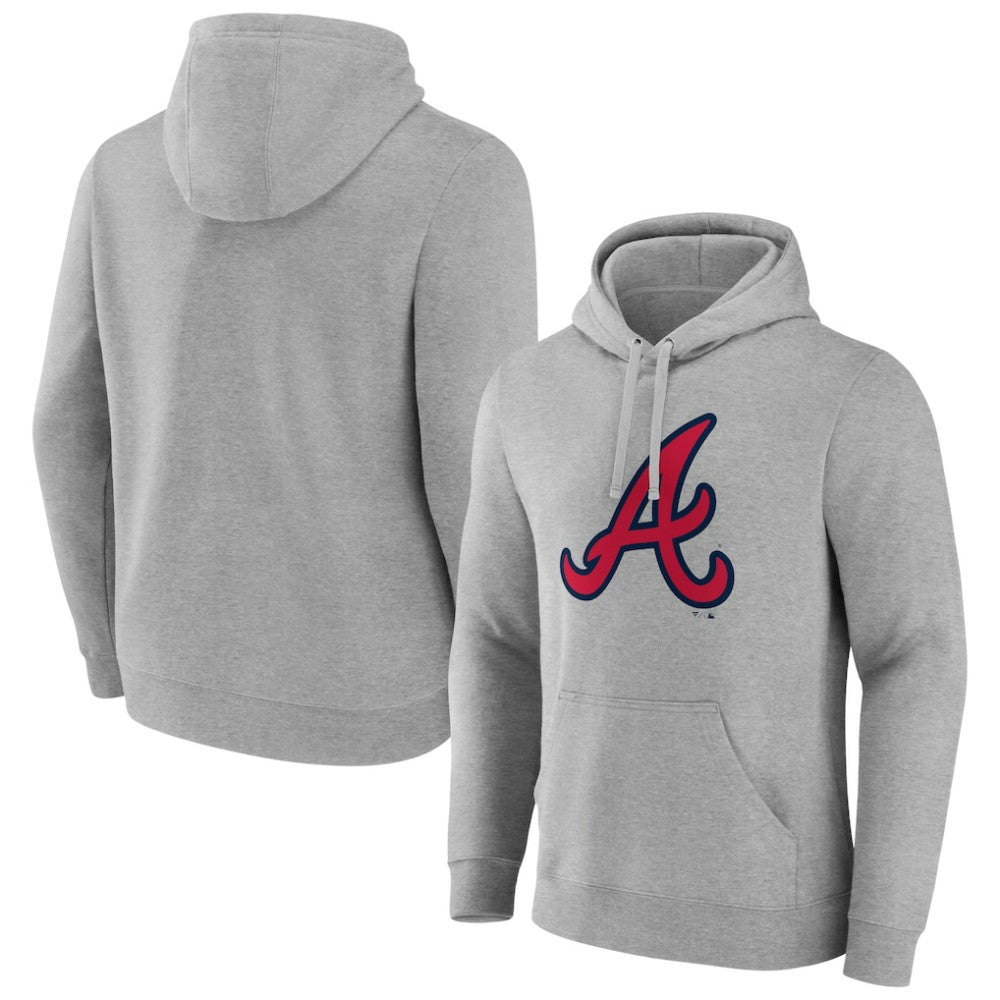 Atlanta Braves Official Logo Fitted Pullover Hoodie - MLB Hoodies