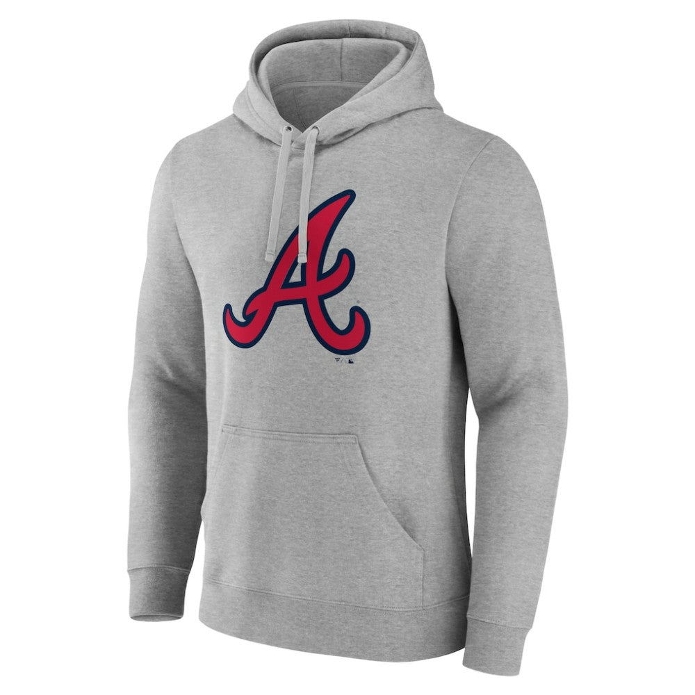 Atlanta Braves Official Logo Fitted Pullover Hoodie - MLB Hoodies