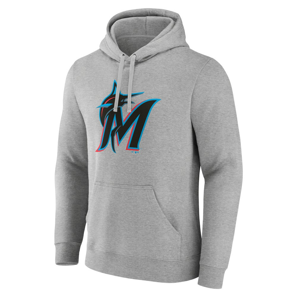 Miami Marlins Official Logo Fitted Pullover Hoodie - MLB Hoodies