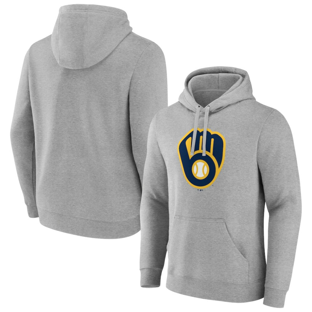 Milwaukee Brewers Official Logo Fitted Pullover Hoodie - MLB Hoodies