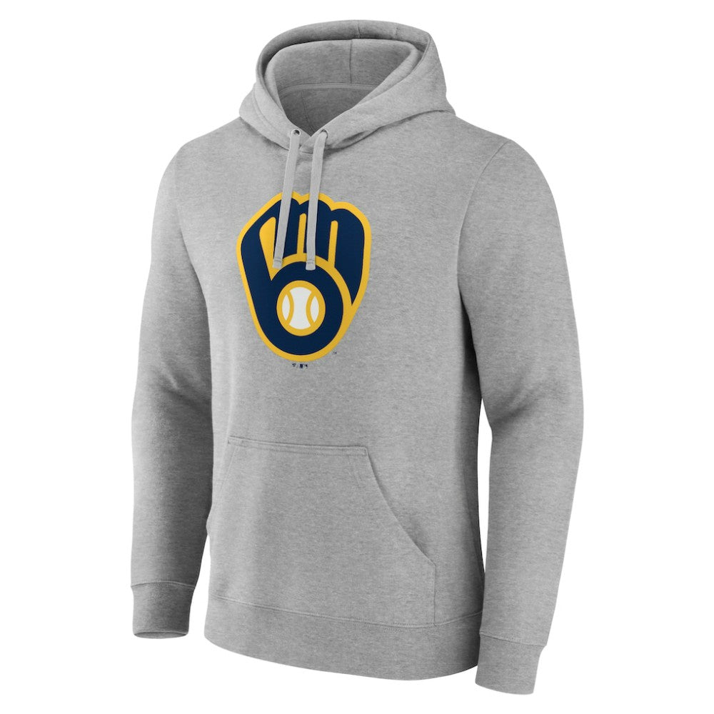 Milwaukee Brewers Official Logo Fitted Pullover Hoodie - MLB Hoodies