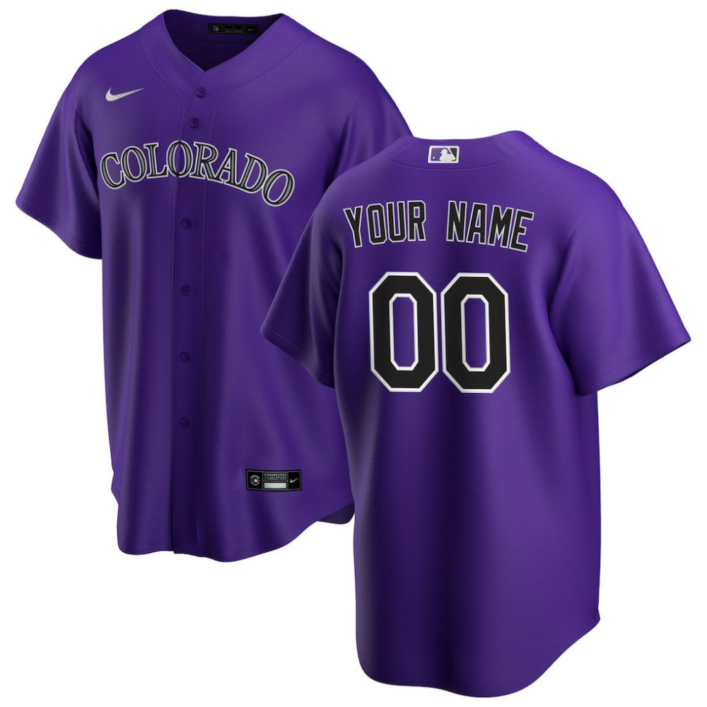 Colorado Rockies Nike Alternate Replica Custom Jersey - MLB Jerseys