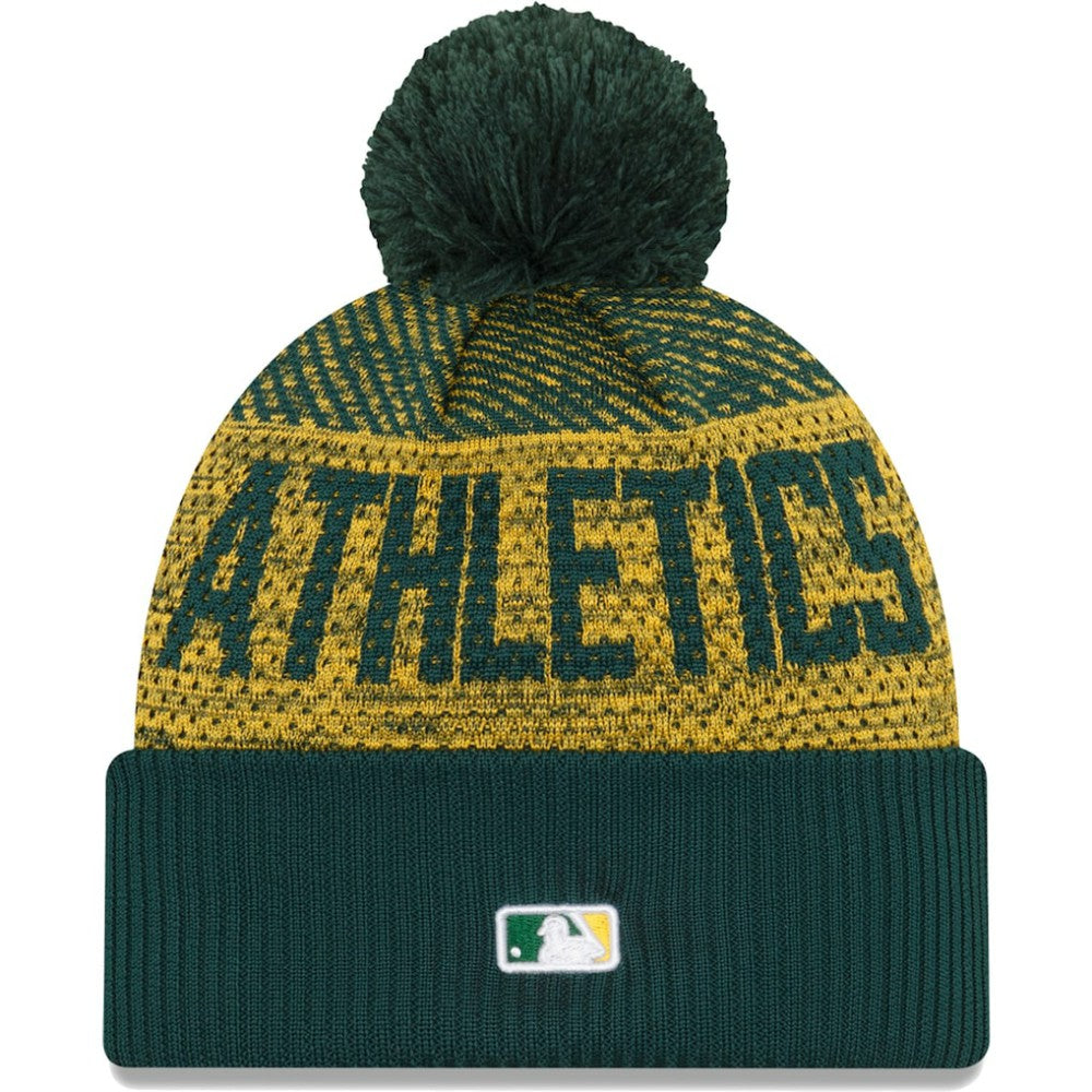 Athletics New Era Authentic Collection Sport Cuffed Knit Hat with Pom - MLB Hats