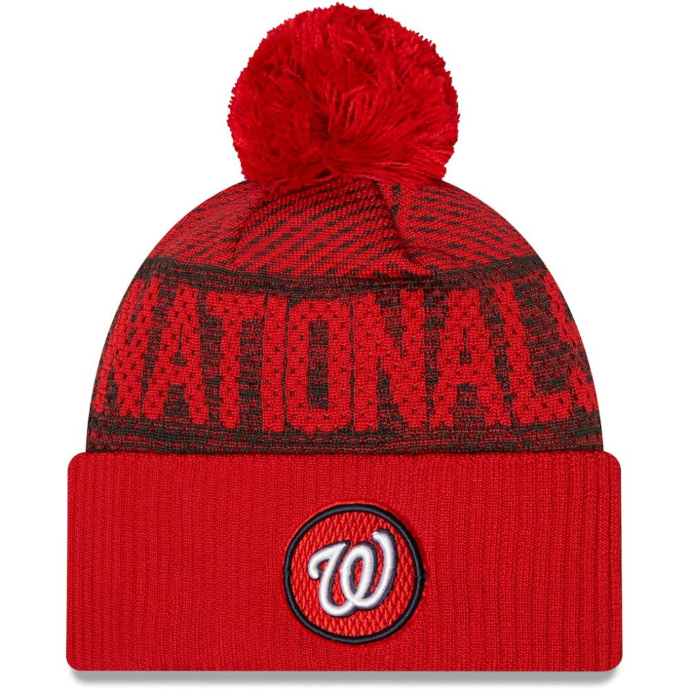 Washington Nationals New Era Authentic Collection Sport Cuffed Knit Hat with Pom - MLB Hats