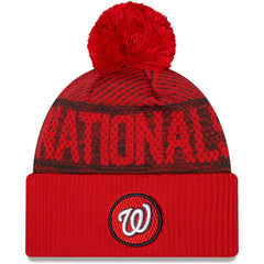 Washington Nationals New Era Authentic Collection Sport Cuffed Knit Hat with Pom - MLB Hats
