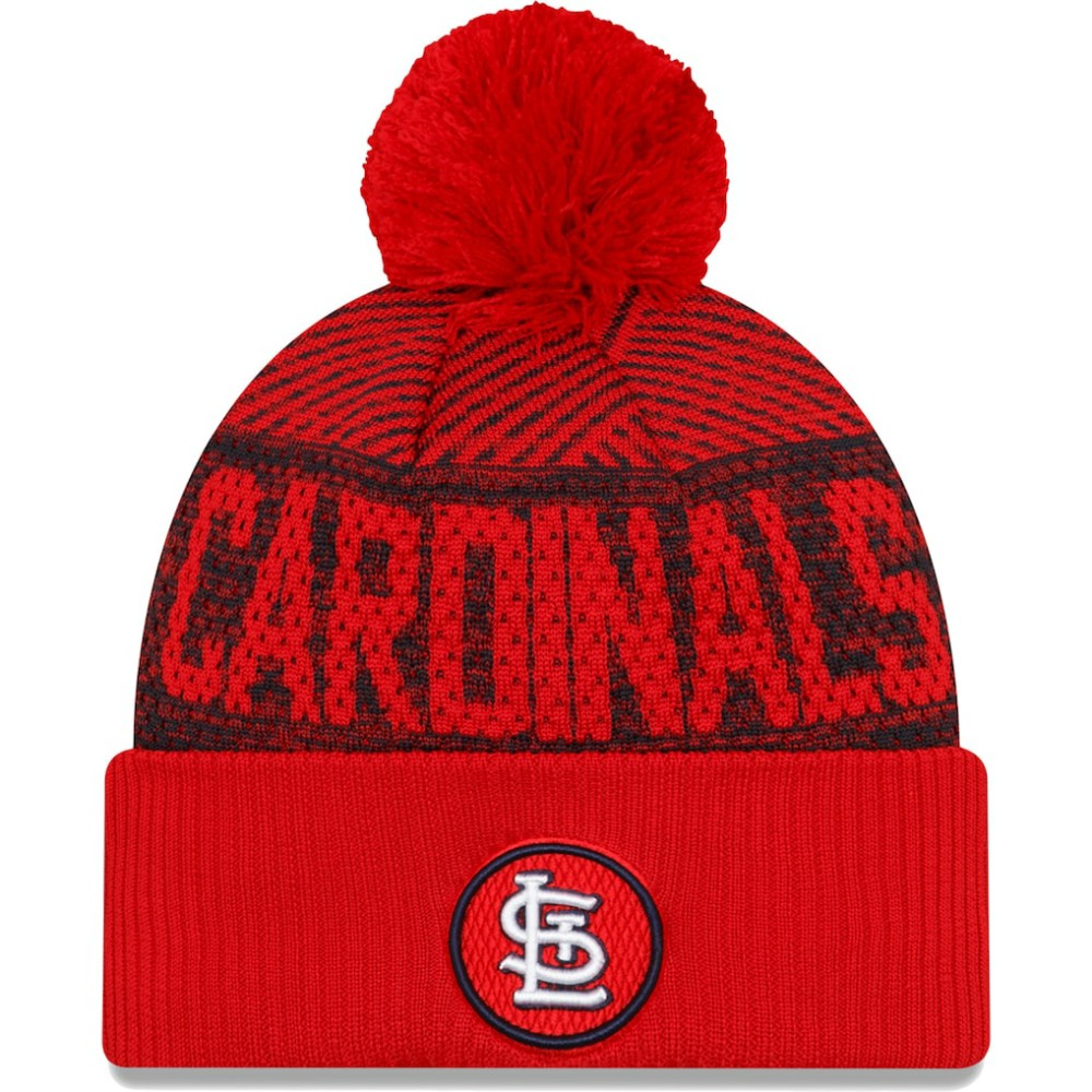 St. Louis Cardinals New Era Authentic Collection Sport Cuffed Knit Hat with Pom - MLB Hats