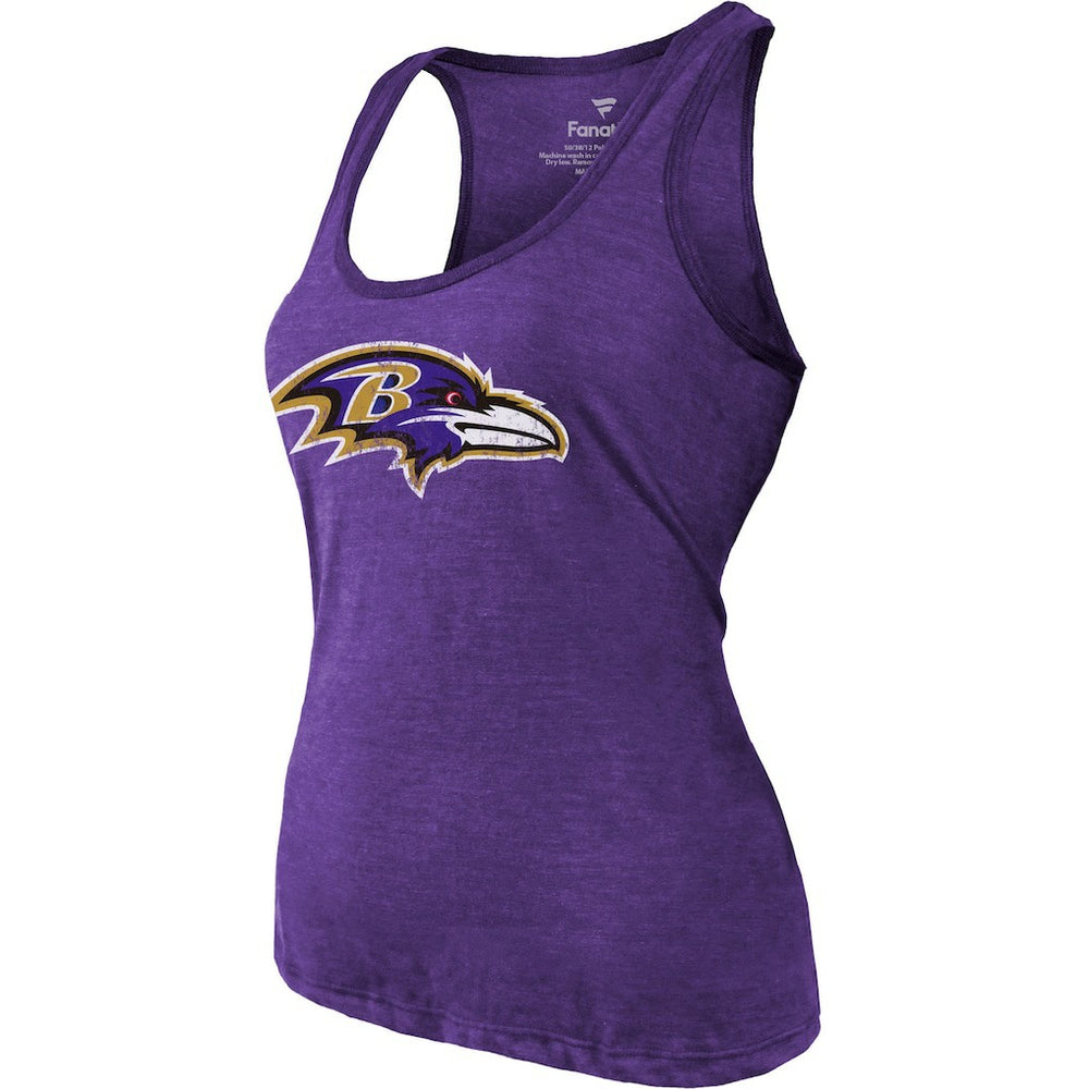 Baltimore Ravens Lamar Jackson  Majestic Threads Women's Name & Number Tri-Blend Tank Top | NFL Hot