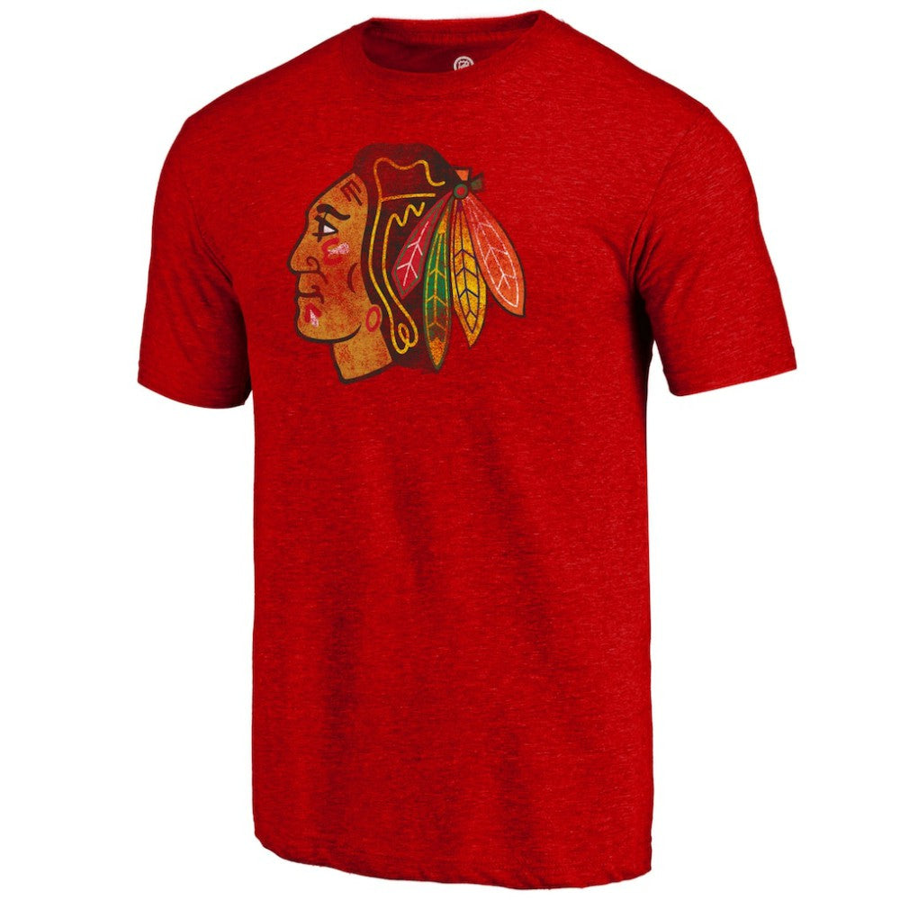 Chicago Blackhawks Distressed Tri-Blend T-Shirt -  NHL T-shirts
