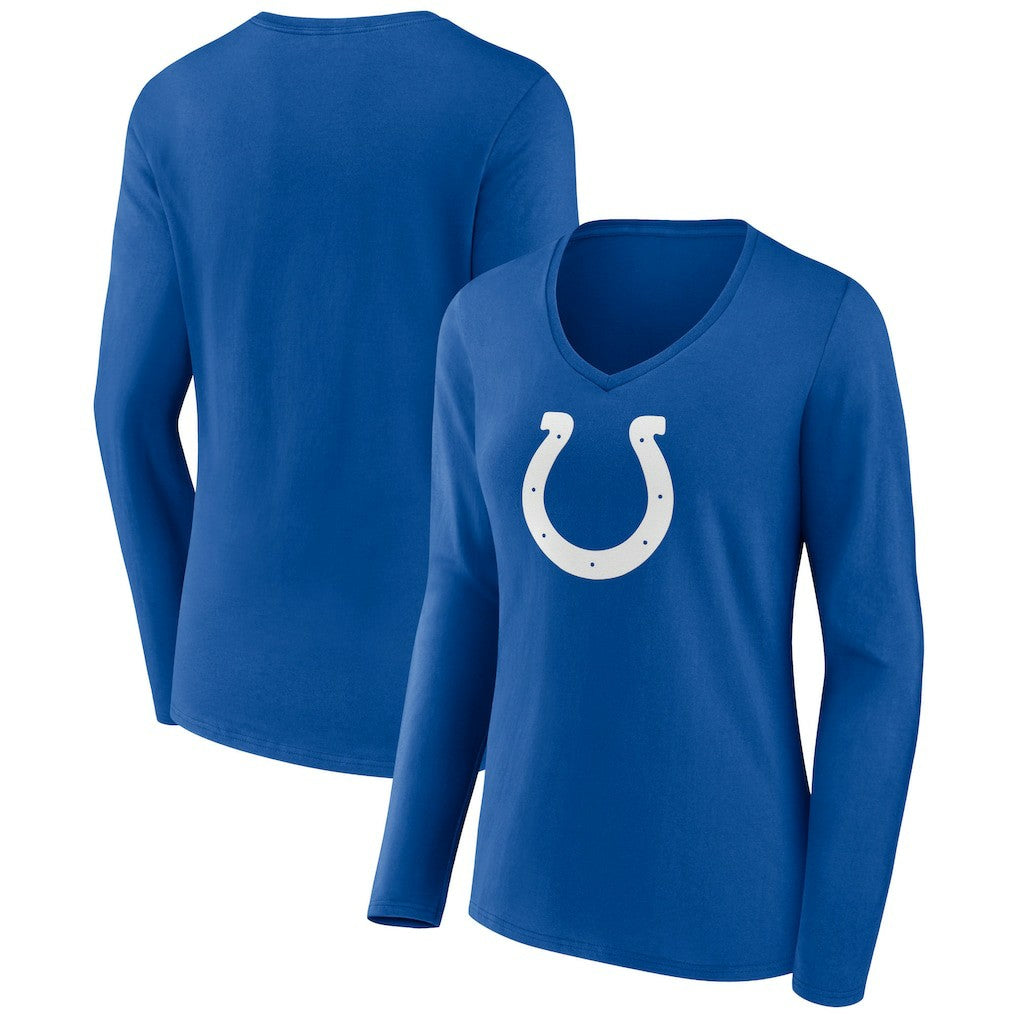 Indianapolis Colts Women's Primary Team Logo Long Sleeve V-Neck T-Shirt | NFL On sale