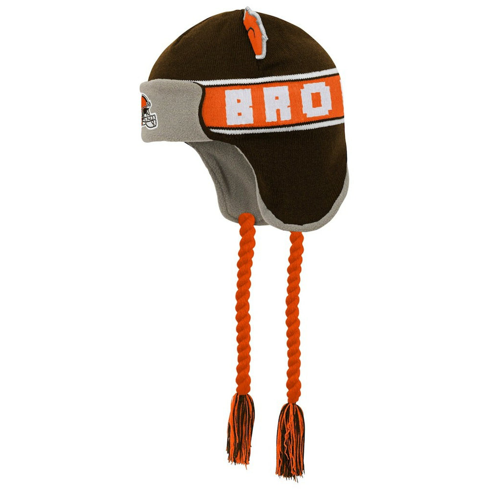 Cleveland Browns Preschool Wordmark Ears Trooper Knit Hat | NFL Online