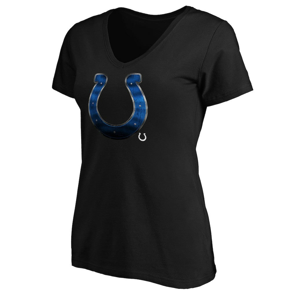 Indianapolis Colts Women's Midnight Mascot Logo V-Neck T-Shirt | NFL Sale