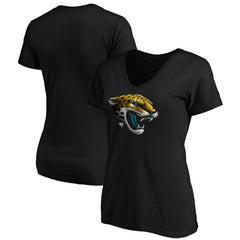 Jacksonville Jaguars Women's Midnight Mascot Logo V-Neck T-Shirt | NFL Sale