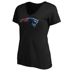 New England Patriots Women's Midnight Mascot Logo V-Neck T-Shirt | NFL On sale
