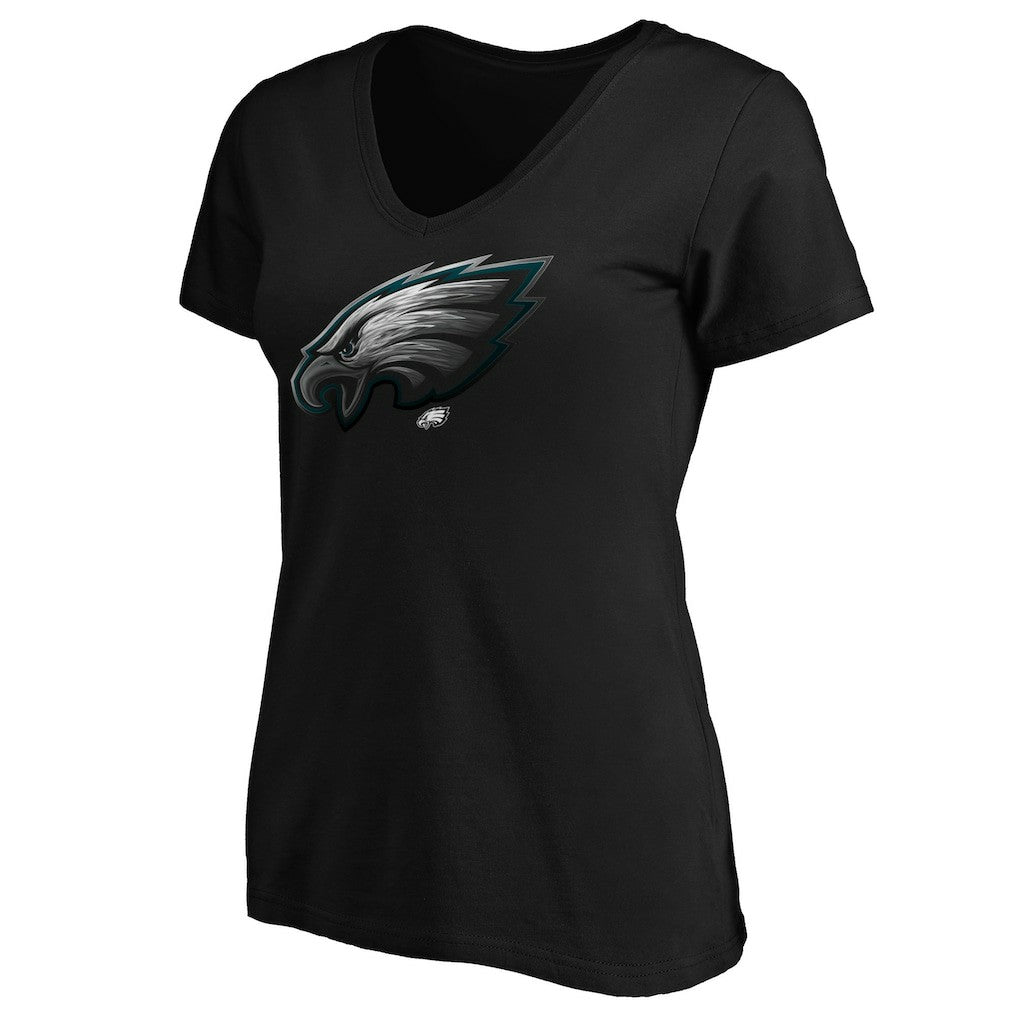 Philadelphia Eagles Women's Midnight Mascot Logo V-Neck T-Shirt | NFL Discount