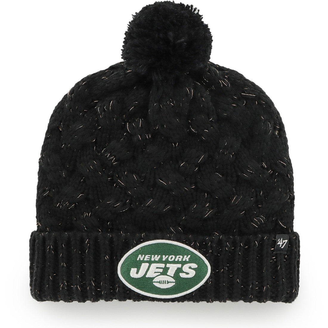New York Jets '47 Women's Fiona Logo Cuffed Knit Hat with Pom | NFL Discount