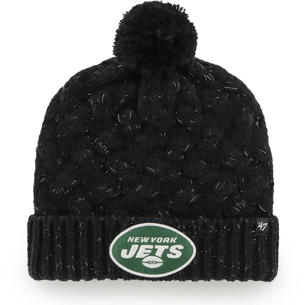 New York Jets '47 Women's Fiona Logo Cuffed Knit Hat with Pom | NFL Discount