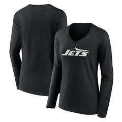 New York Jets Women's Primary Team Logo Long Sleeve V-Neck T-Shirt | NFL Online