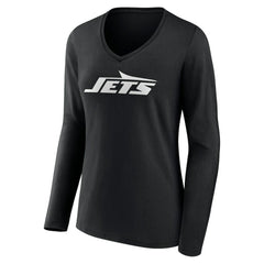 New York Jets Women's Primary Team Logo Long Sleeve V-Neck T-Shirt | NFL Online