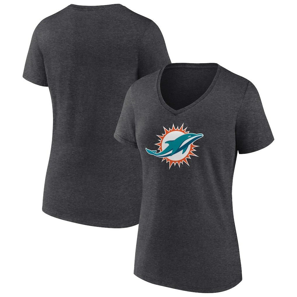 Miami Dolphins Women's Primary Team Logo V-Neck T-Shirt | NFL US