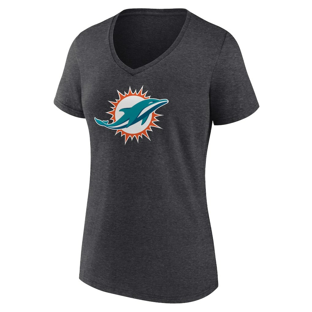 Miami Dolphins Women's Primary Team Logo V-Neck T-Shirt | NFL US