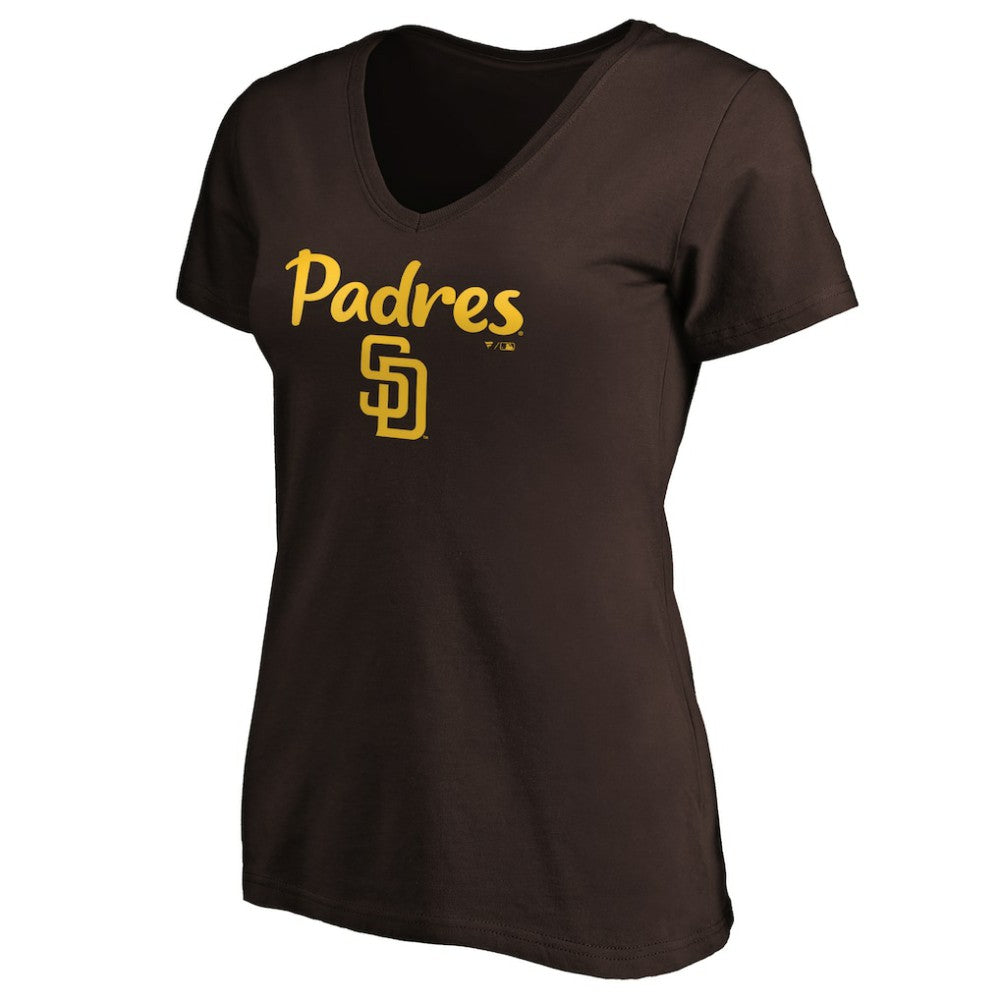 San Diego Padres Women's #1 Mom Logo V-Neck T-Shirt - MLB T-shirts