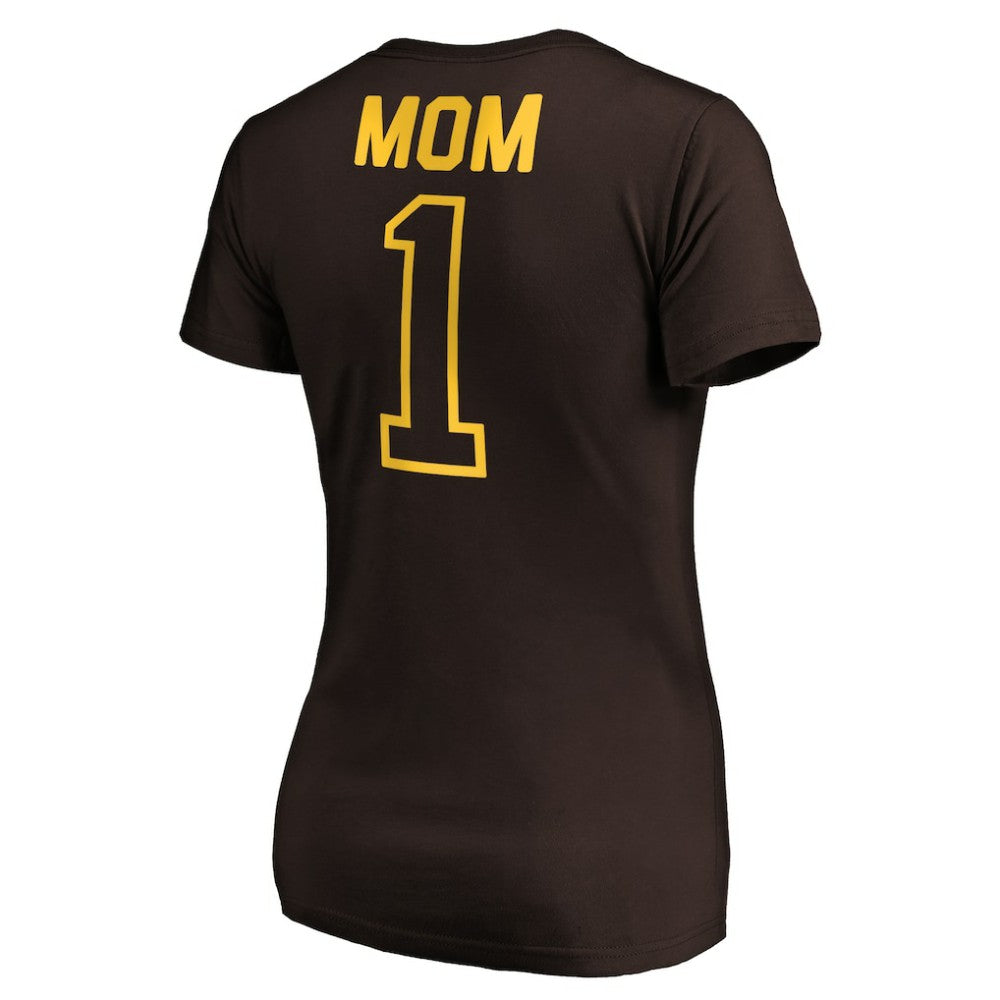 San Diego Padres Women's #1 Mom Logo V-Neck T-Shirt - MLB T-shirts