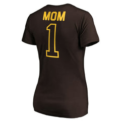 San Diego Padres Women's #1 Mom Logo V-Neck T-Shirt - MLB T-shirts