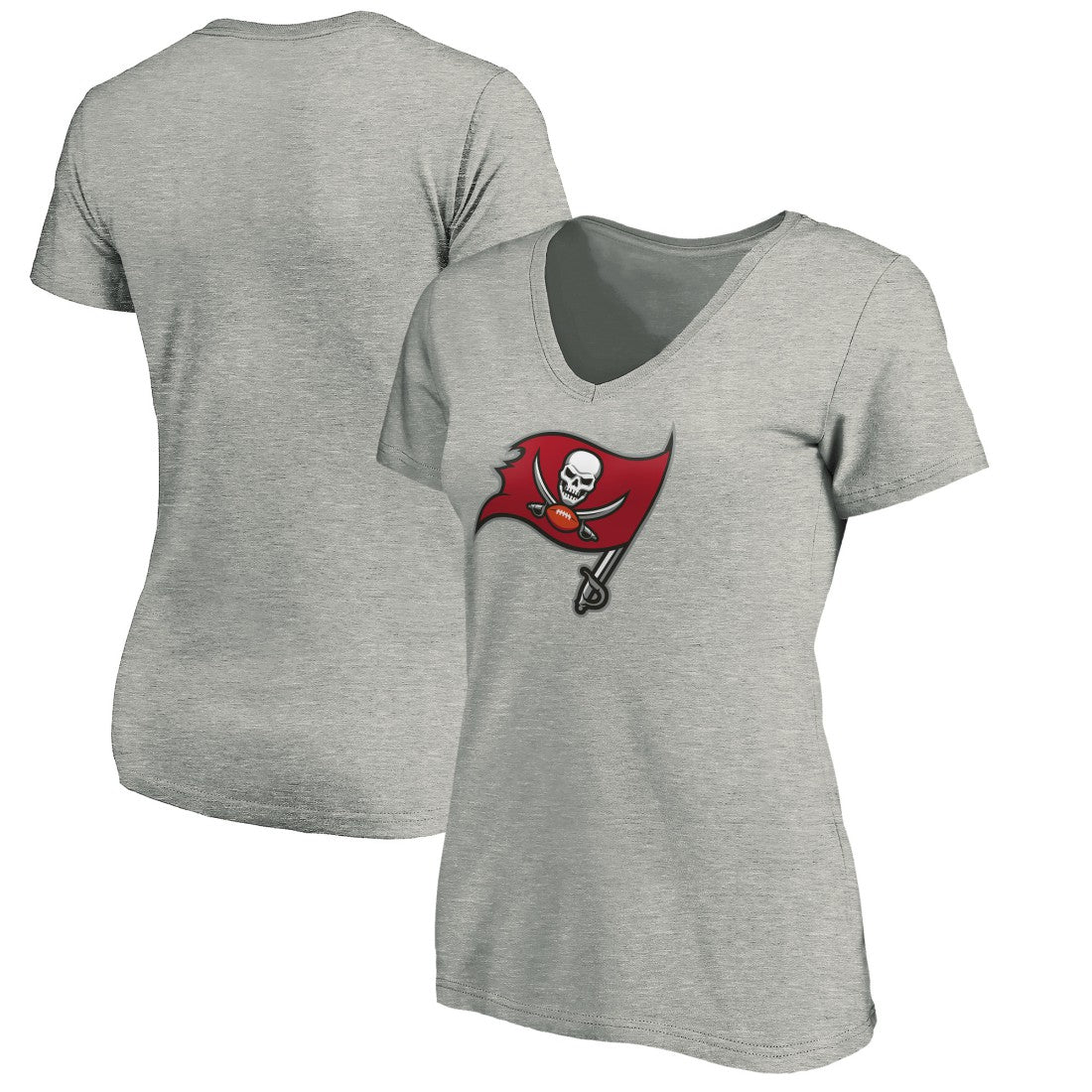 Tampa Bay Buccaneers Women's Primary Logo V-Neck T-Shirt | NFL Hot