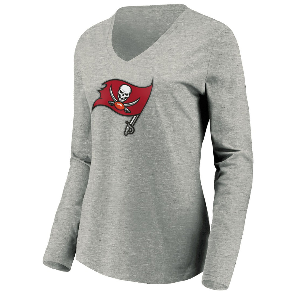 Tampa Bay Buccaneers Women's Primary Logo Long Sleeve V-Neck T-Shirt | NFL US