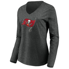 Tampa Bay Buccaneers Women's Primary Logo Long Sleeve V-Neck T-Shirt | NFL US
