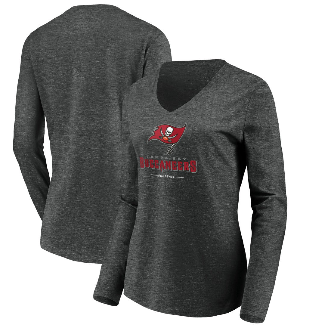 Tampa Bay Buccaneers Women's Team Lockup Long Sleeve V-Neck T-Shirt | NFL US