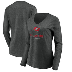 Tampa Bay Buccaneers Women's Team Lockup Long Sleeve V-Neck T-Shirt | NFL US