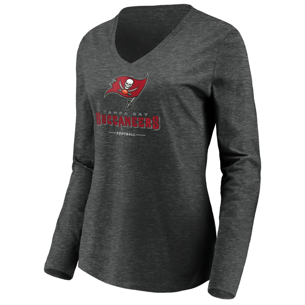 Tampa Bay Buccaneers Women's Team Lockup Long Sleeve V-Neck T-Shirt | NFL US