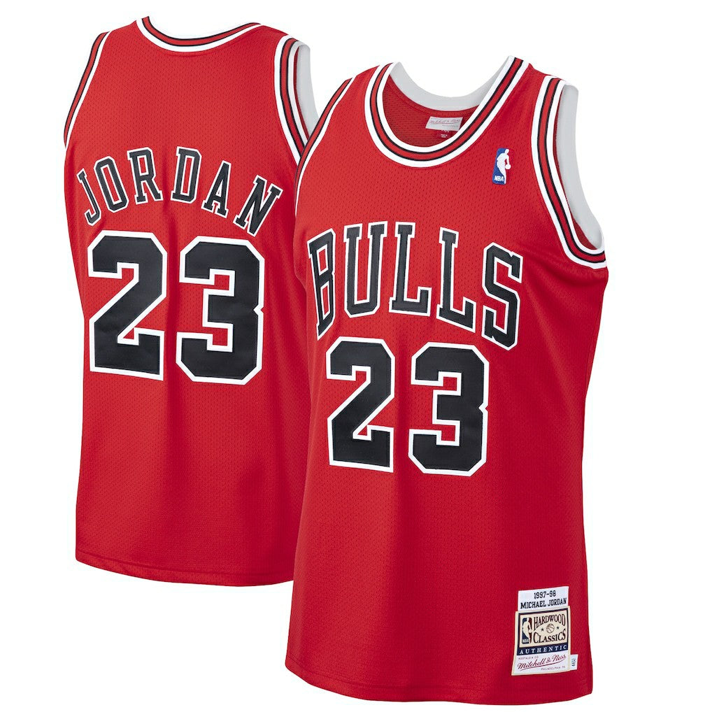 Scarlet Michael Jordan Chicago Bulls 1997/98 Hardwood Classics Authentic Jersey sale | NBA