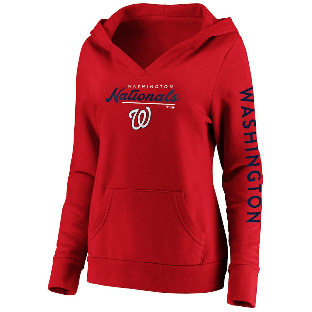 Washington Nationals Fanatics Women's Core High Class Crossover Pullover Hoodie - MLB Hoodies